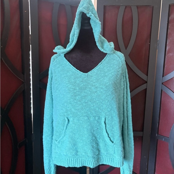 Roxy Knit Hoodie Sweater – Teal Green – Size M - Picture 1 of 4